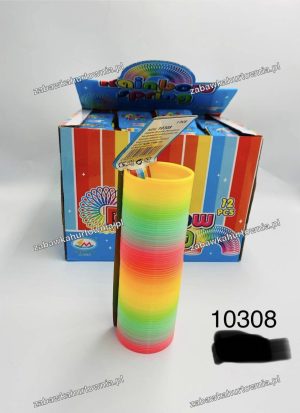 SPRĘŻYNA DO ZABAWY KOLOROWA TĘCZOWA PLASTIKOWA 1794674